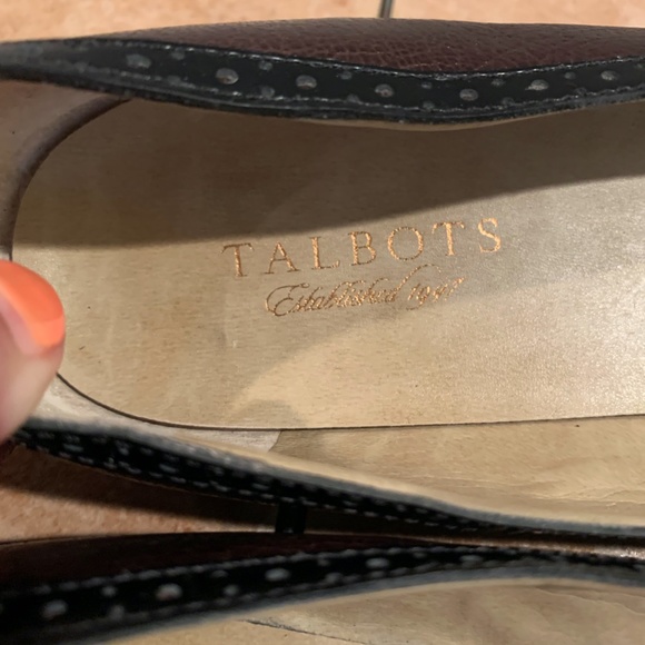 Talbots Wing Tip Leather Ballet Flats 10AA - Picture 7 of 12